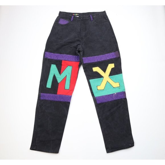 90'S Vintage Multi-Stripe Slacks, Men's Size 34 unclear navy blue type Vintage Second Hand
